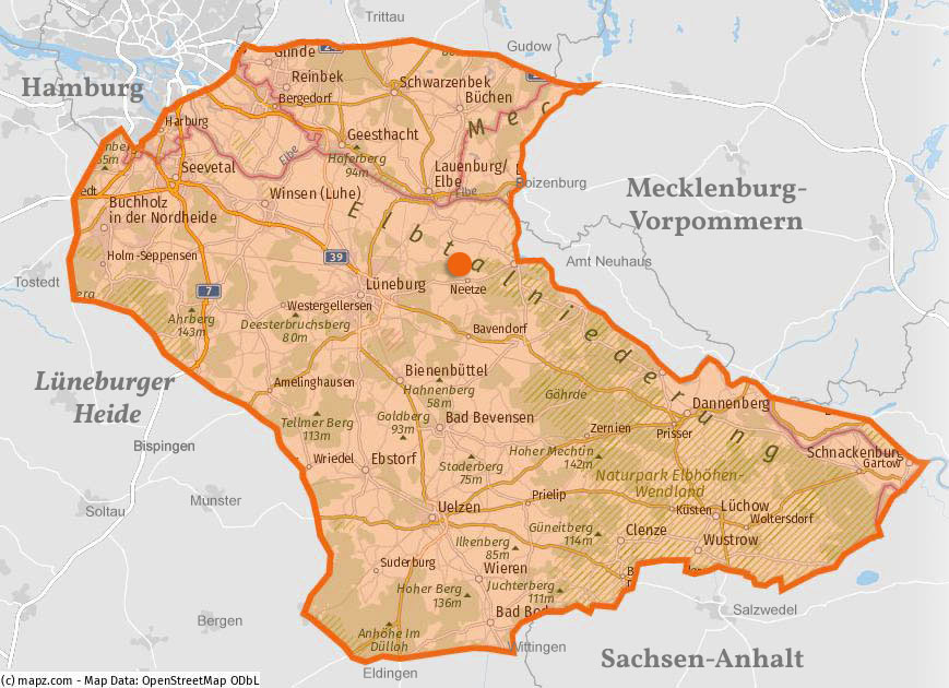 Karte: Das Einsatzgebiet der Sattlerei Groothoff